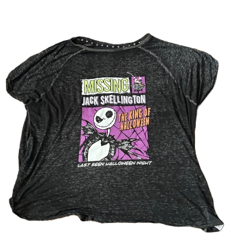 Disney The Nightmare Before Christmas Missing Jack Skellington T-Shirt 2X Gray